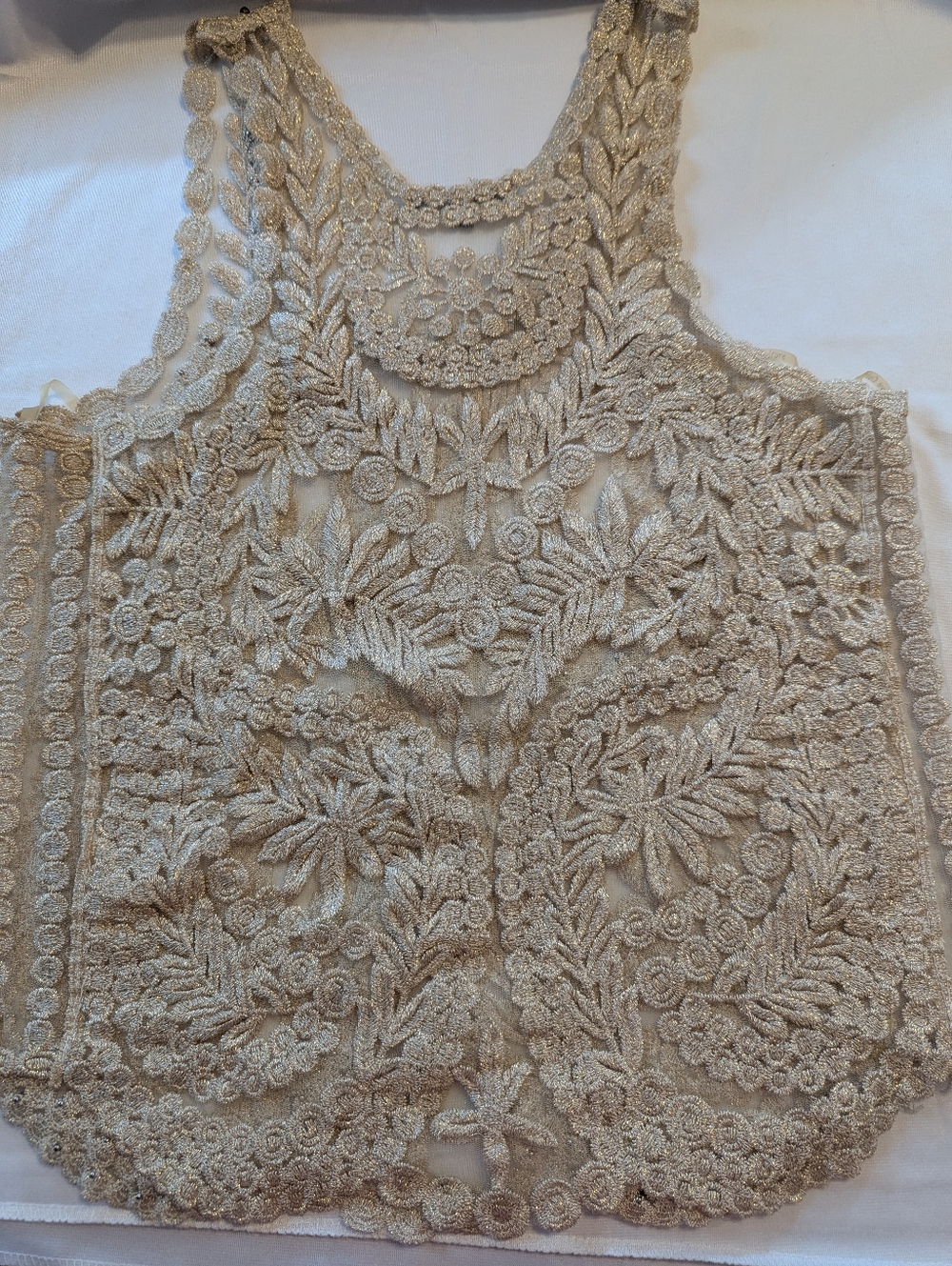 Love Culture Full Lace Ivory Sleeveless Top Size S/M - Picture 4 of 10